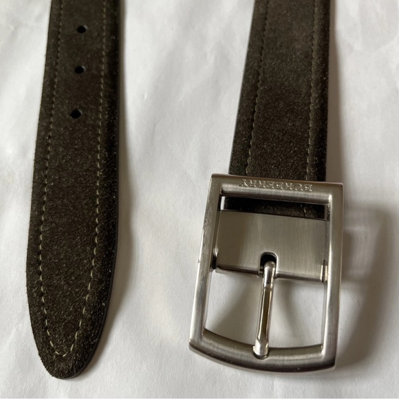Burberry Brown Suede and Tan Leather Reversible Belt 42” /105cm - Picture 1 of 11